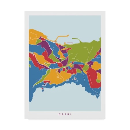 Michael Tompsett 'Capri Italy City Street Map' Canvas Art,18x24